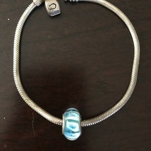 Sterling Silver Blue Bead for Charm Bracelet NWOT